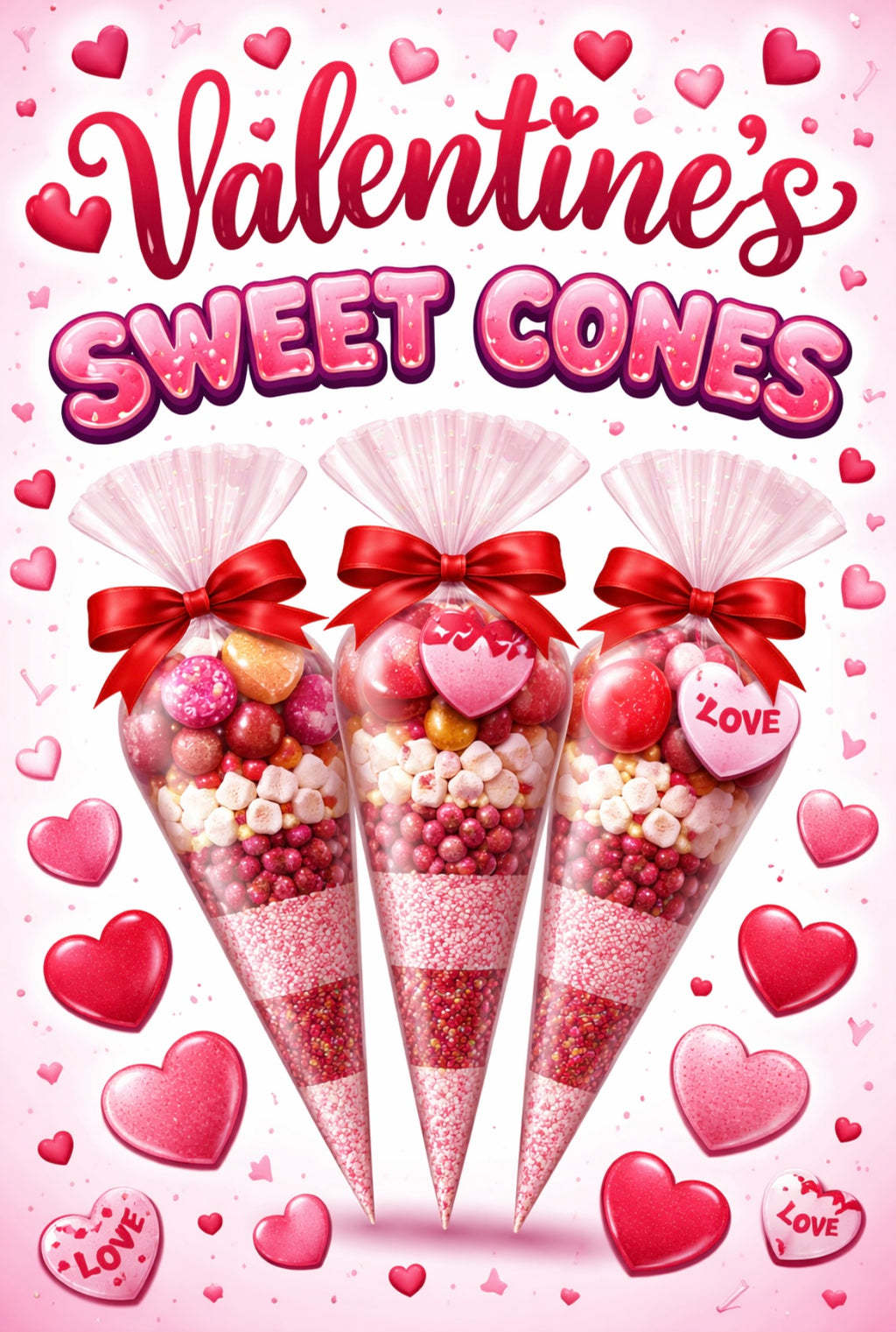 Valentine sweet cones