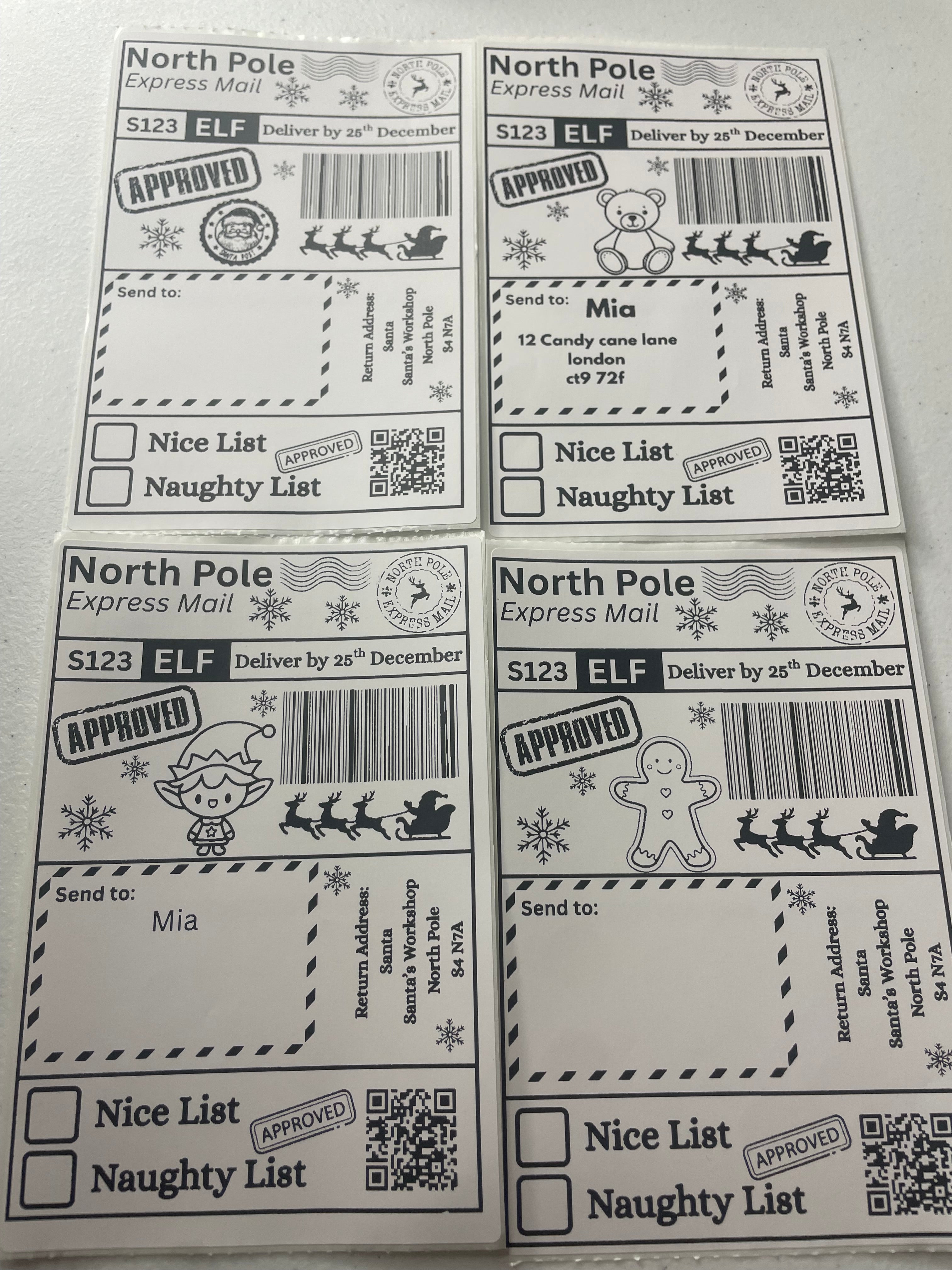 Personalised sticker North Pole mail